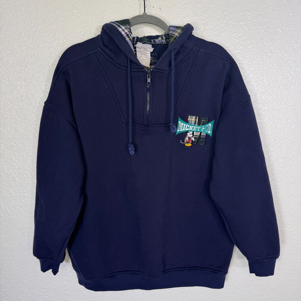 Vintage Disney Sweater Women Large Micky & Co Logo Hoodie Pullover Retro 90s - Picture 1 of 9